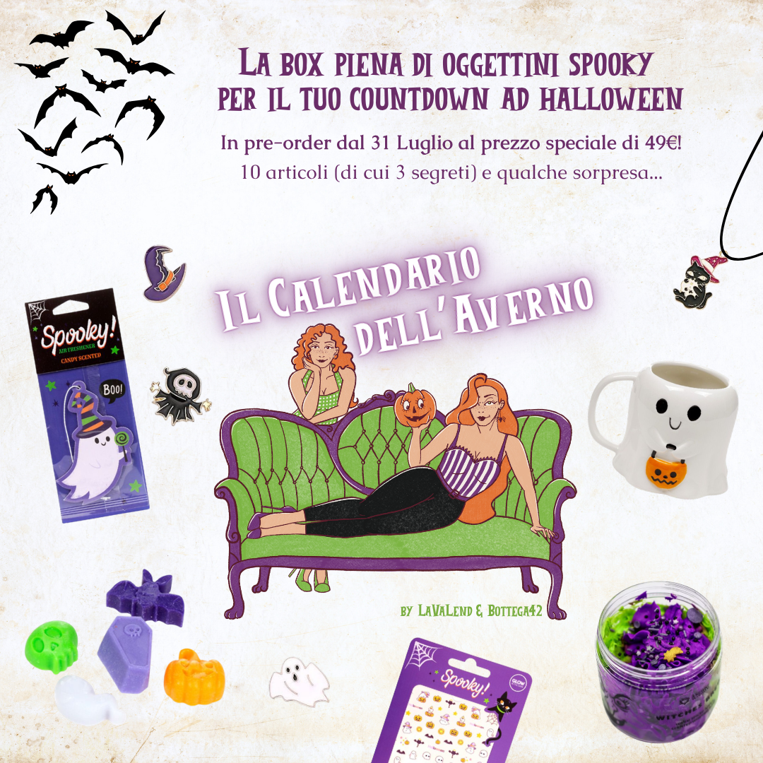 Box "Il Calendario dell'Averno", bundle spooky vintage a tema Halloween, LaVaLend e Bottega42