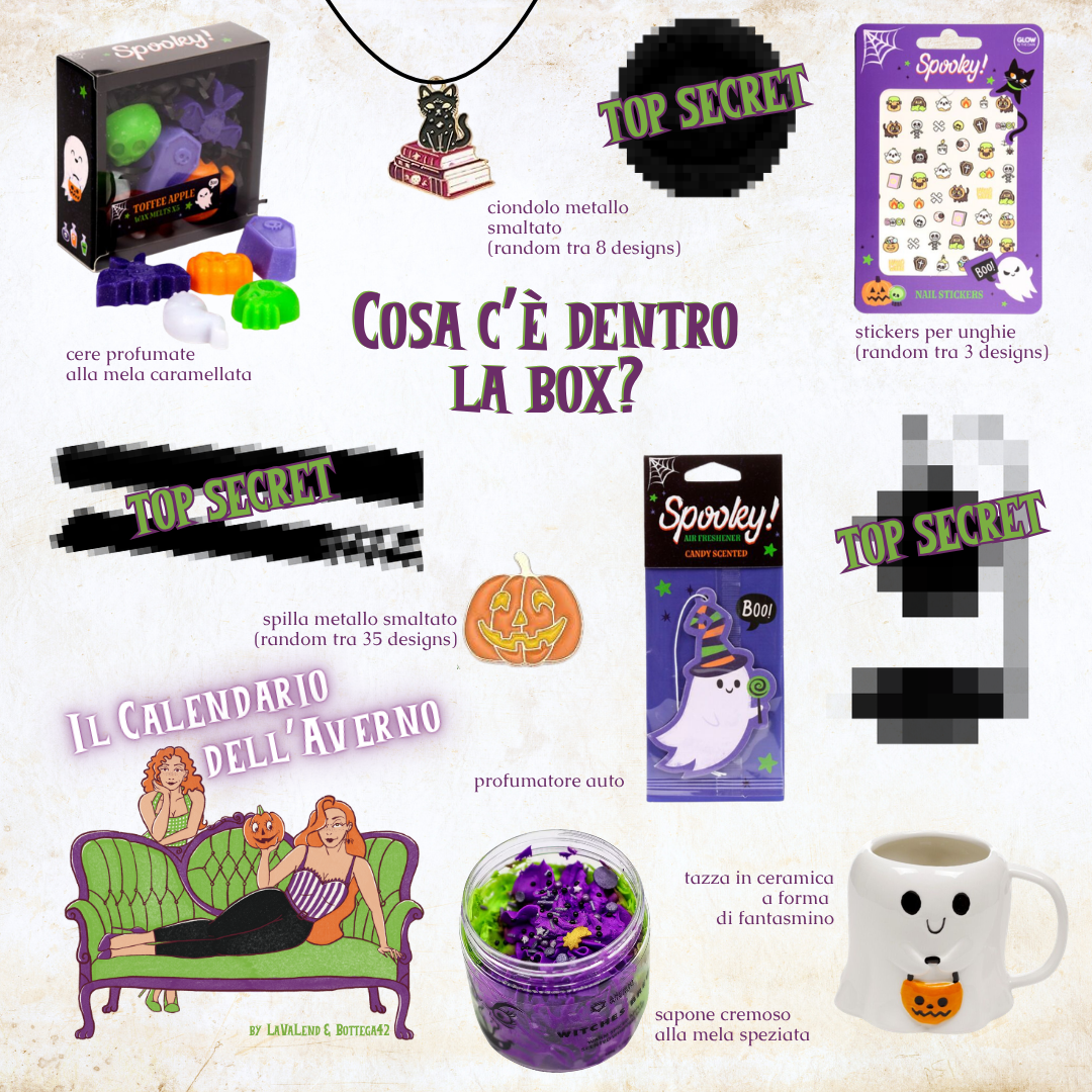 Box "Il Calendario dell'Averno", bundle spooky vintage a tema Halloween, LaVaLend e Bottega42