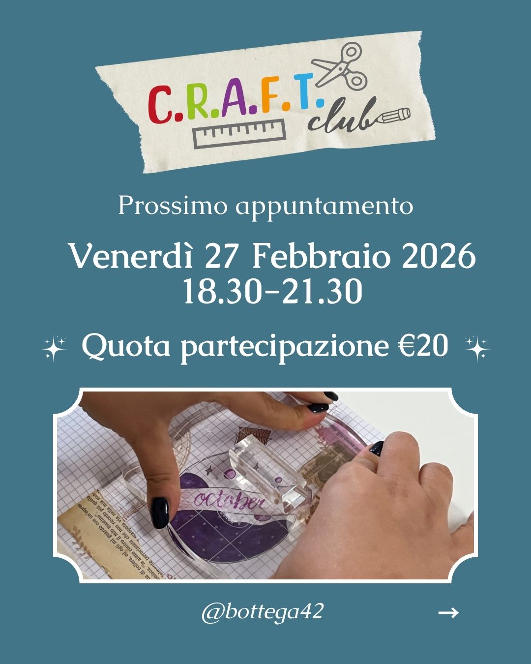 C.R.A.F.T. club, venerdì 27 Febbraio 2026