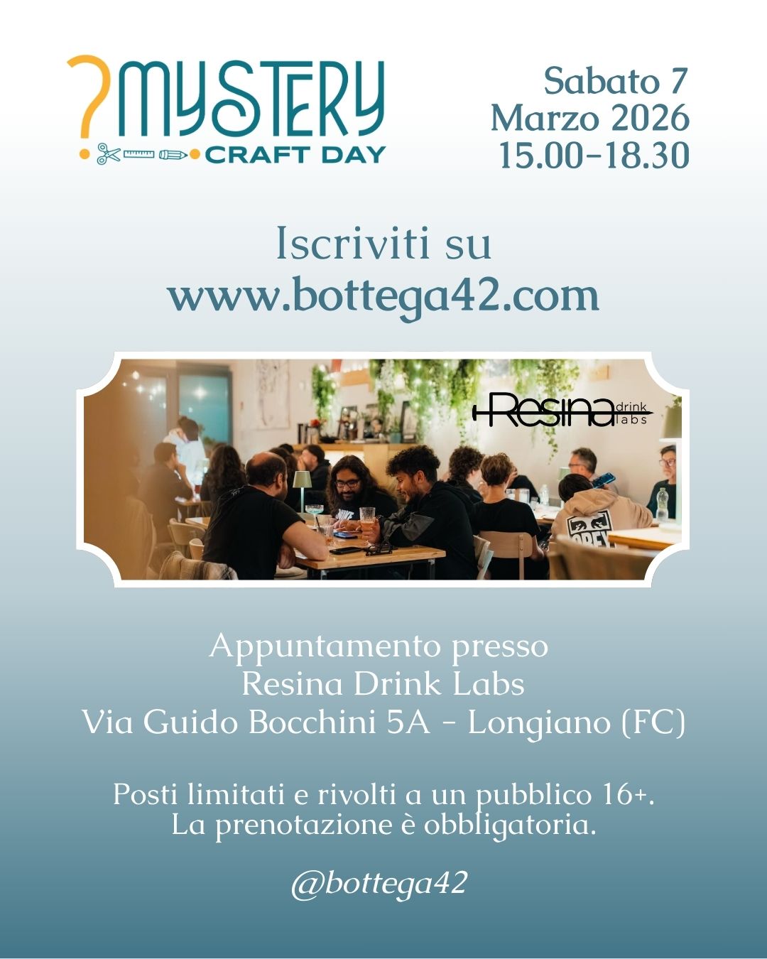 Mystery Craft Day, laboratorio a sorpresa, 7 marzo 2026