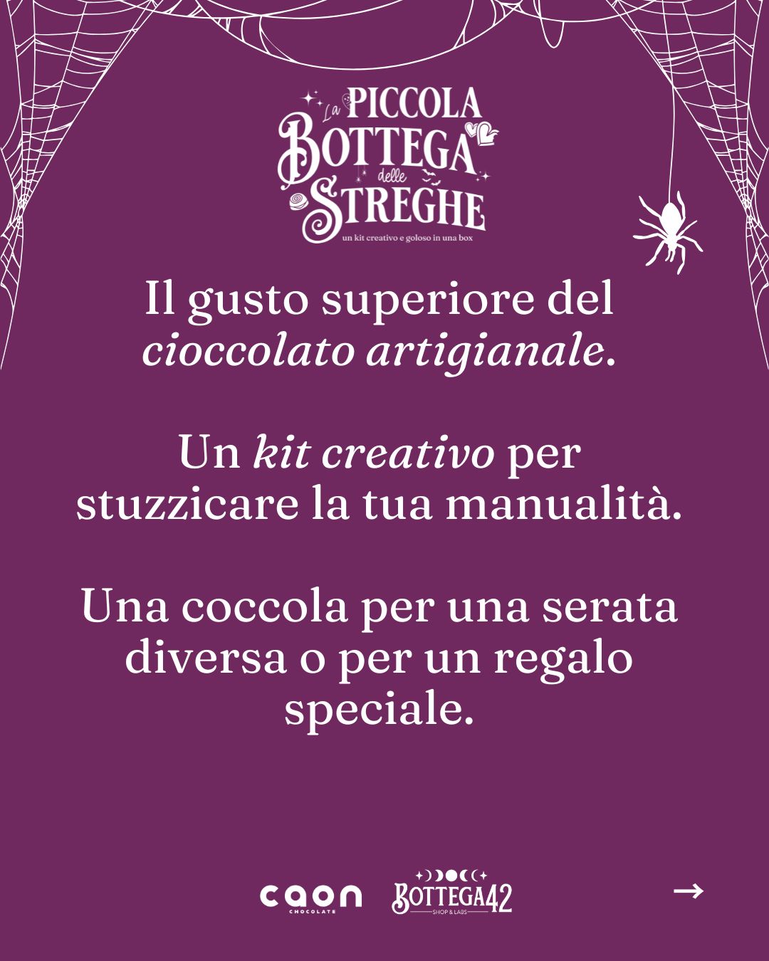 Box di Halloween "La piccola bottega delle streghe"- cioccolatini artigianali e kit creativo