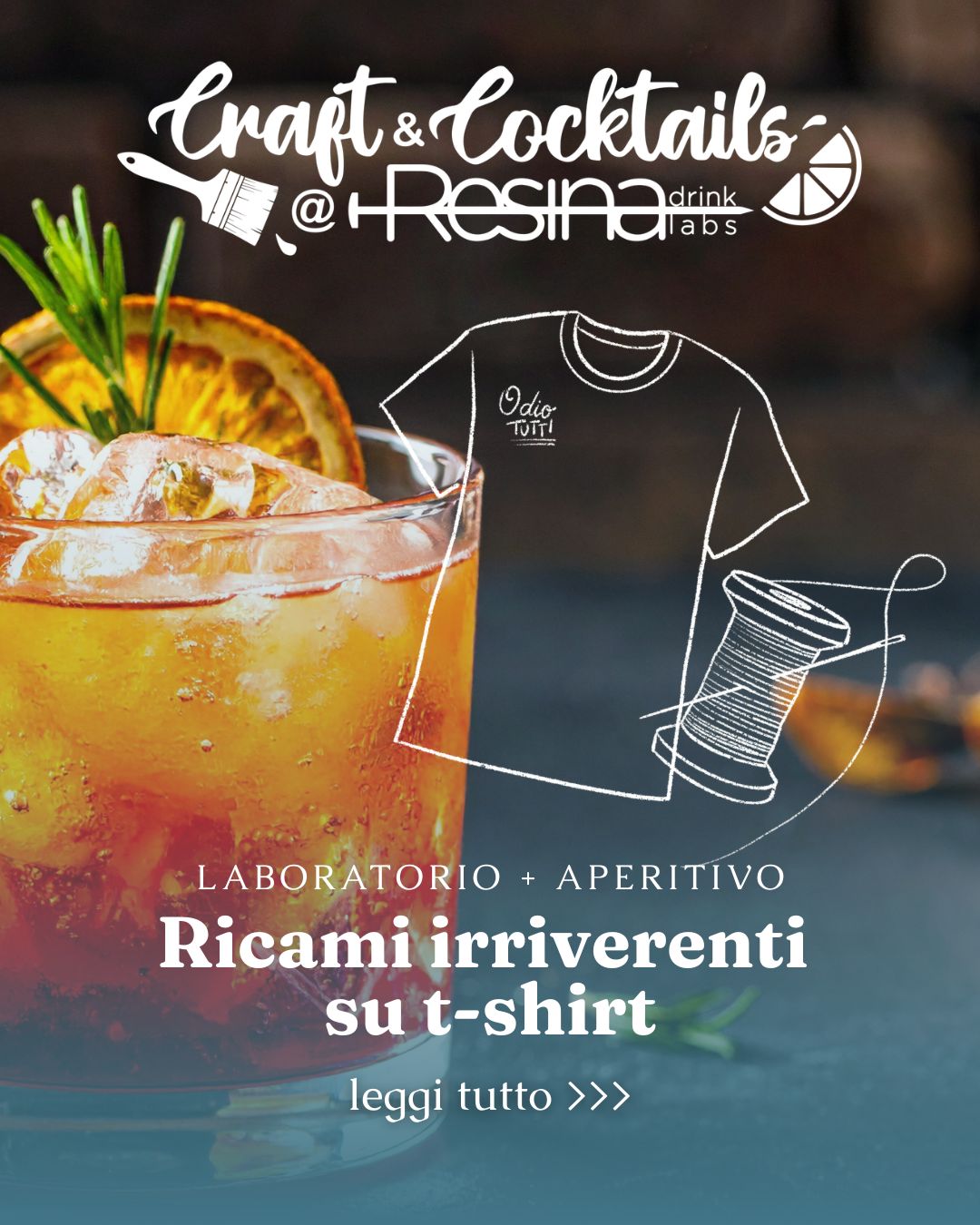 Aperitivo artistico Resina Craft And Cocktails - Ricami irriverenti su t-shirt - 03/06/2026