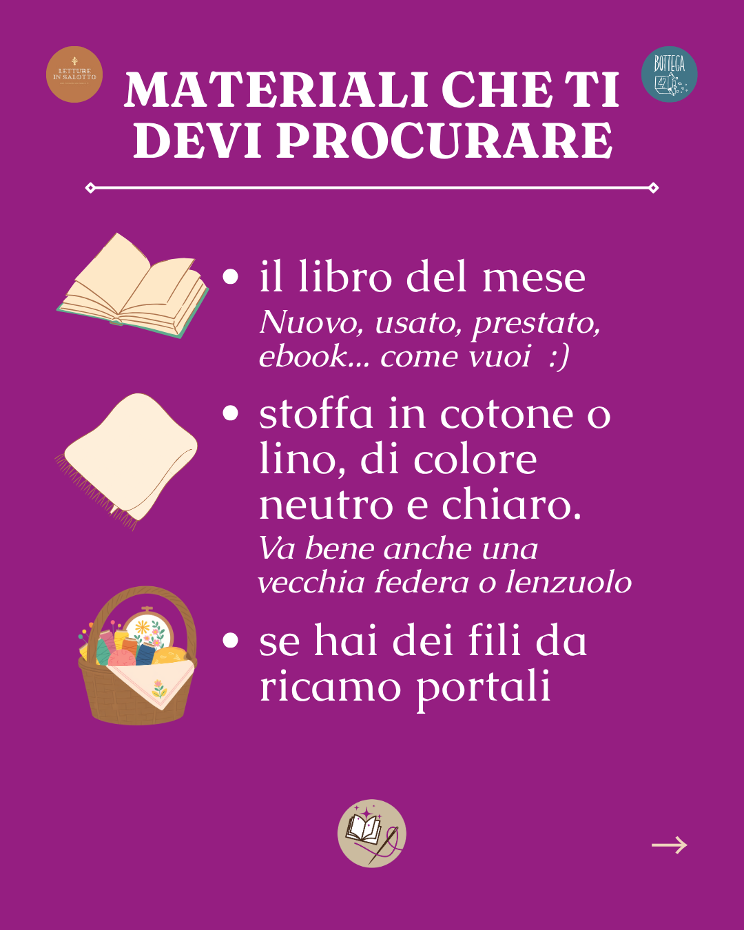 Club del libro e del ricamo (16+), Ortica, 24 Aprile 2026