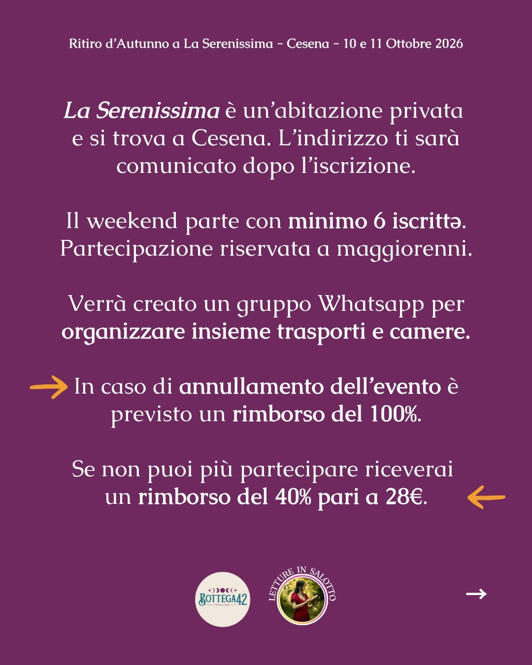 Ritiro d'Autunno - weekend arte e lettura - 10 e 11 ottobre 2026