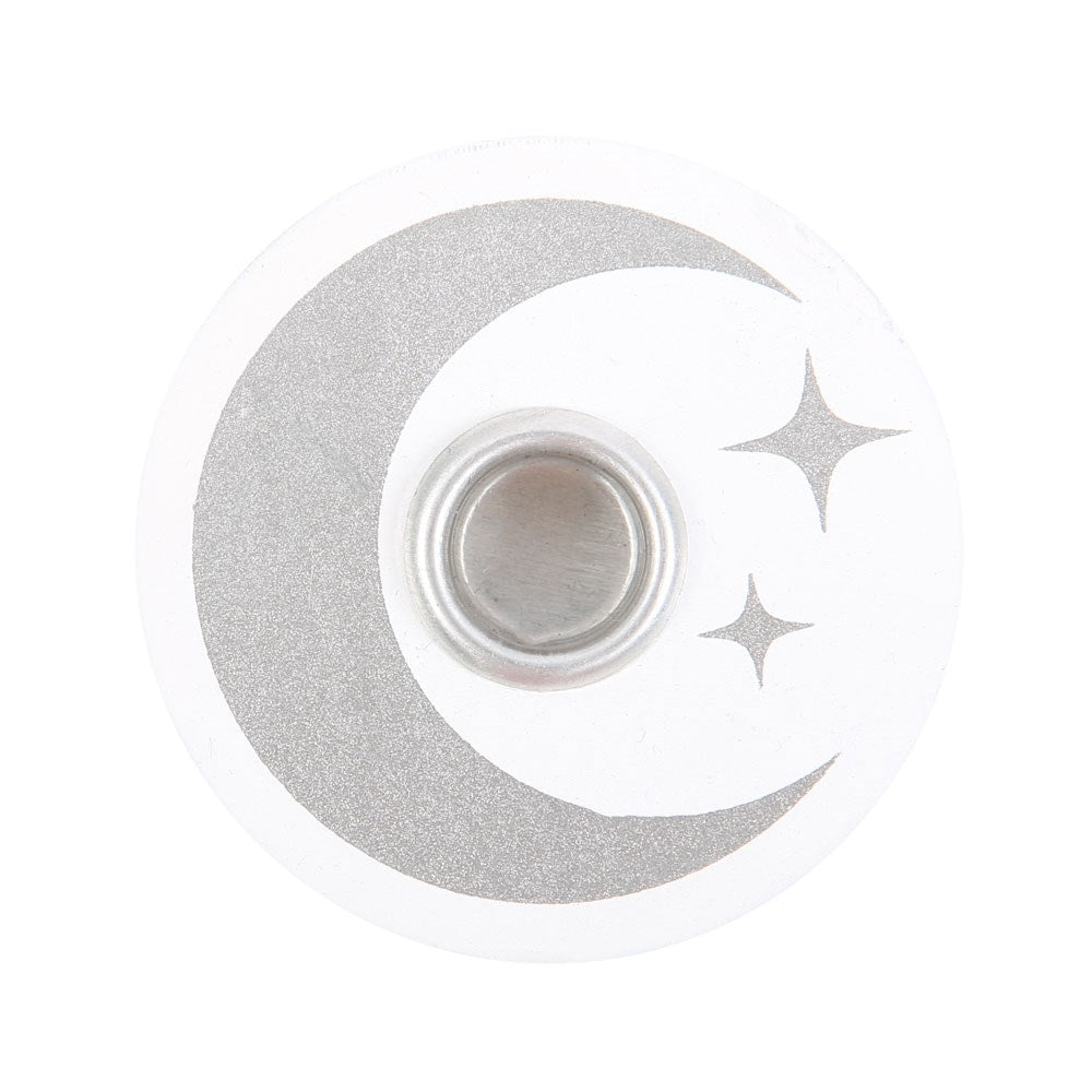 Porta candelina "Mystic Moon", luna mistica argento, witchy
