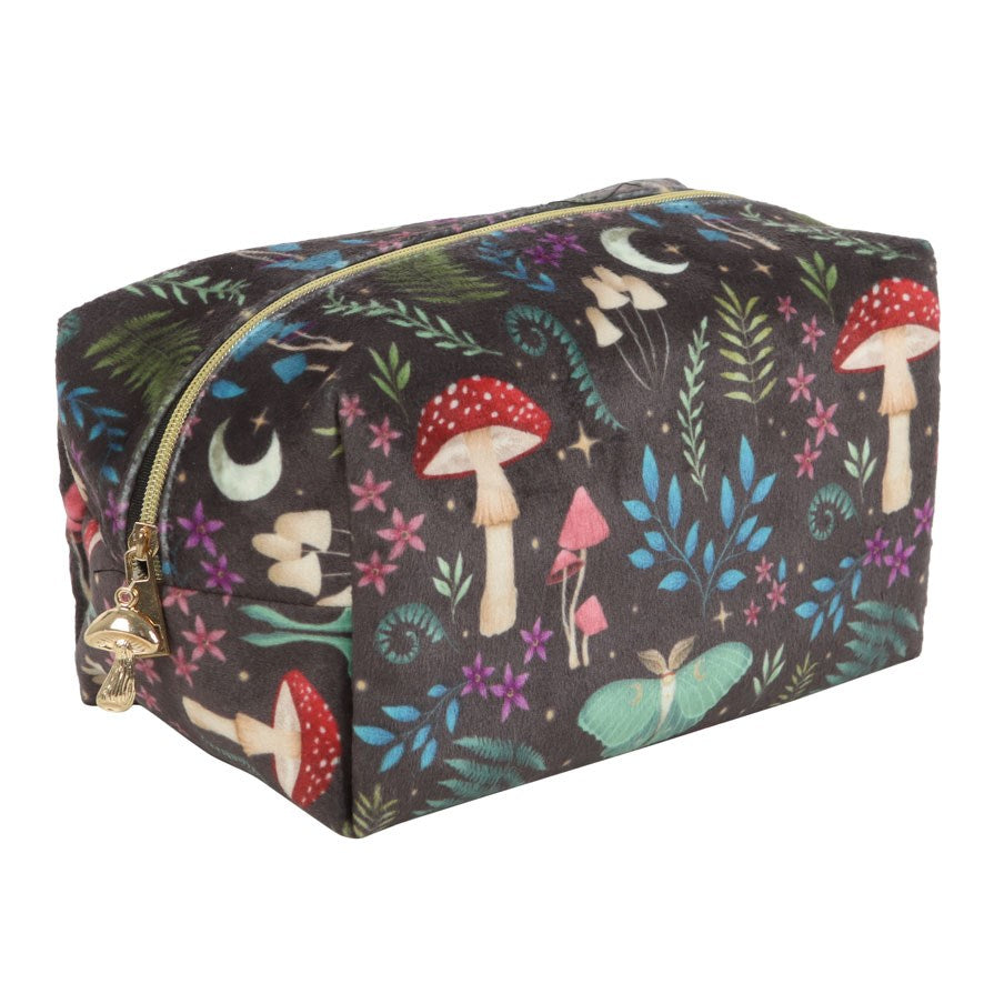 Astuccio Makeup Bag "Dark Forest" effetto velluto, witchy vibes