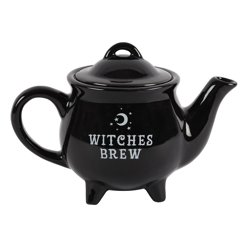 Teiera "Witches Brew" in ceramica smaltata nera, calderone della strega