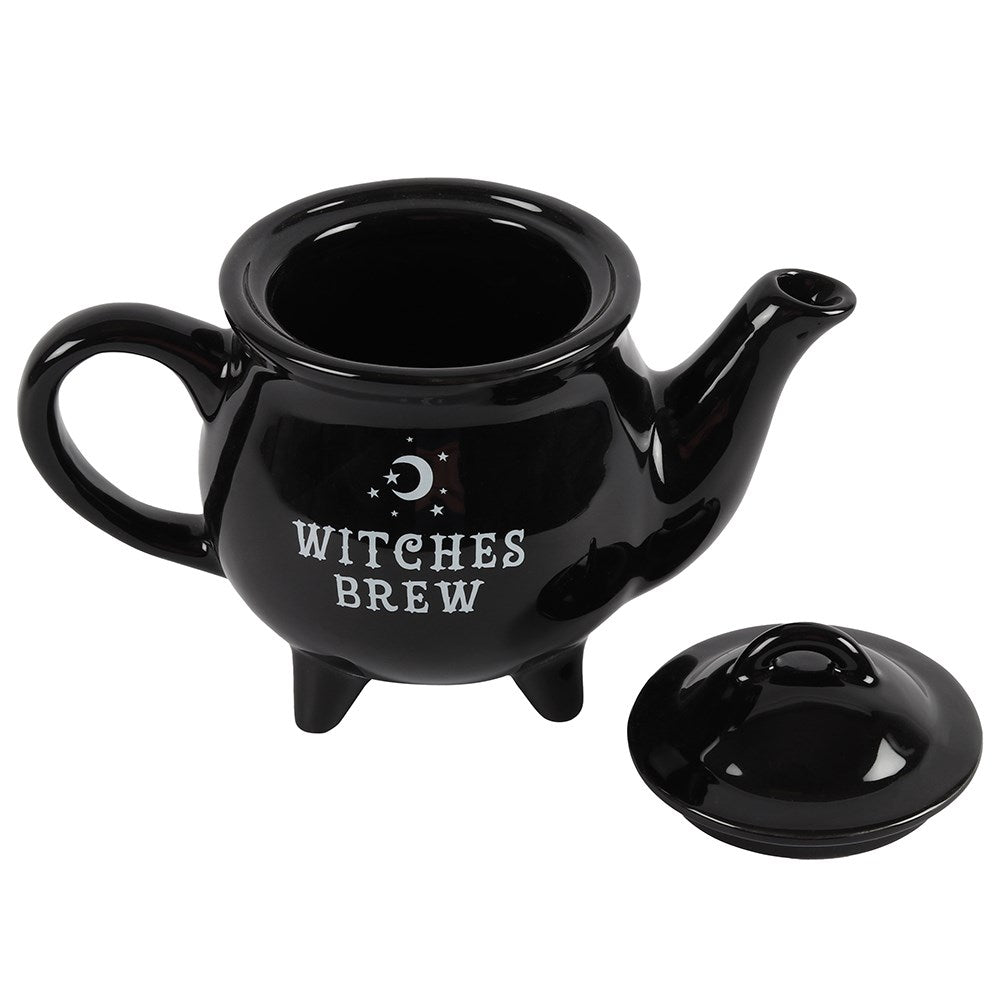Teiera "Witches Brew" in ceramica smaltata nera, calderone della strega
