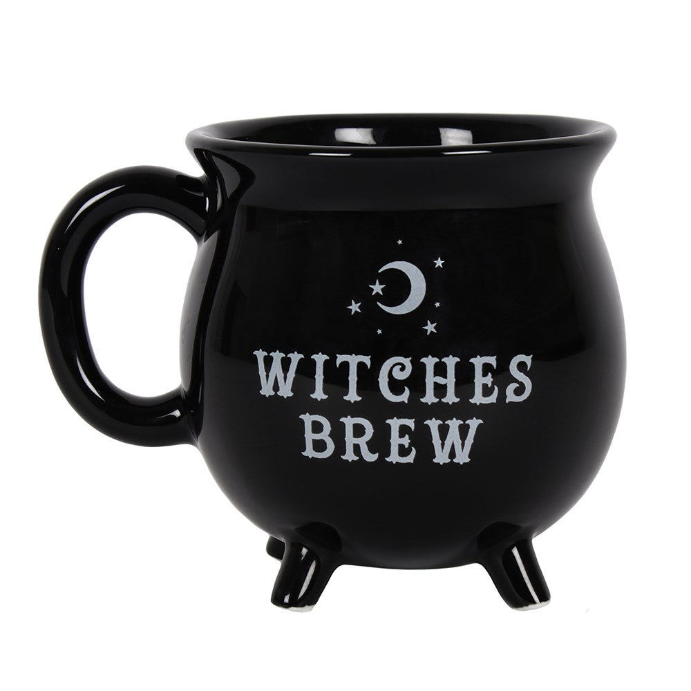 Tazza "Witches Brew" in ceramica smaltata nera, calderone della strega