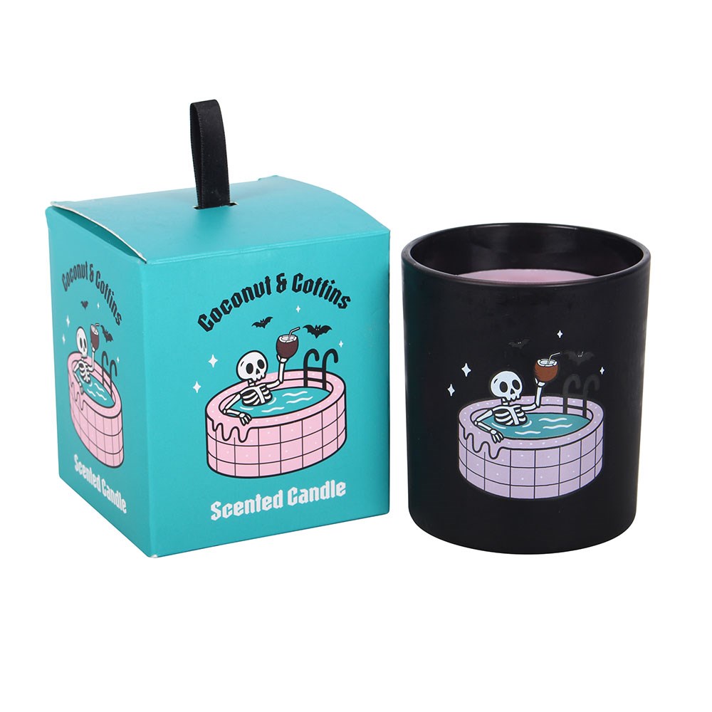 Candele profumate gotiche Summerween, Black Cherry and Vanilla Coconut and Coffins