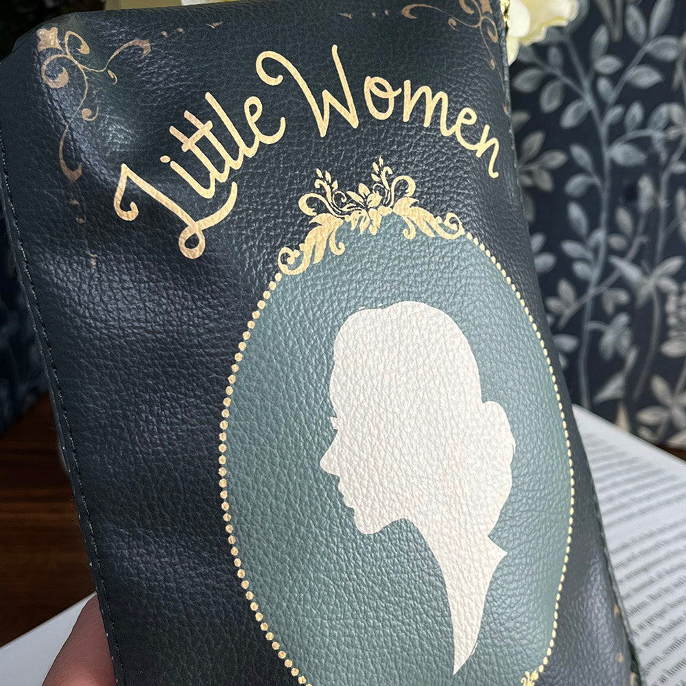 Astuccio pochette Jane Austen, Orgoglio e Pregiudizio, Lousia May Alcott, Piccole Donne