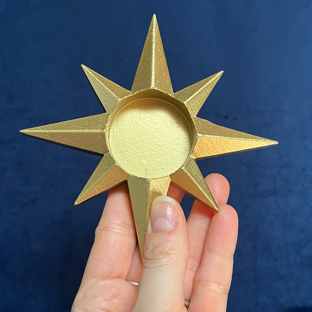 Porta candelina "Gold Star" a forma di stella dorata