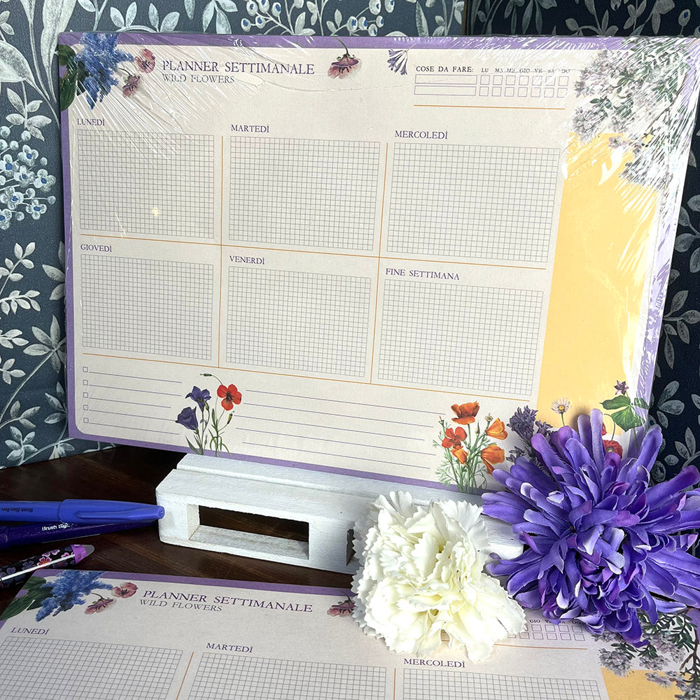 planner settimanale wild flowers fiori di campo