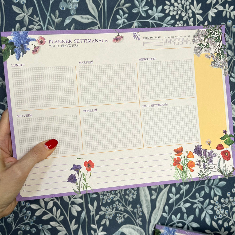 planner settimanale wild flowers fiori di campo