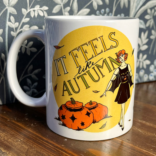 Tazza "It feels like Autumn", autunno, Halloween, cozy mug