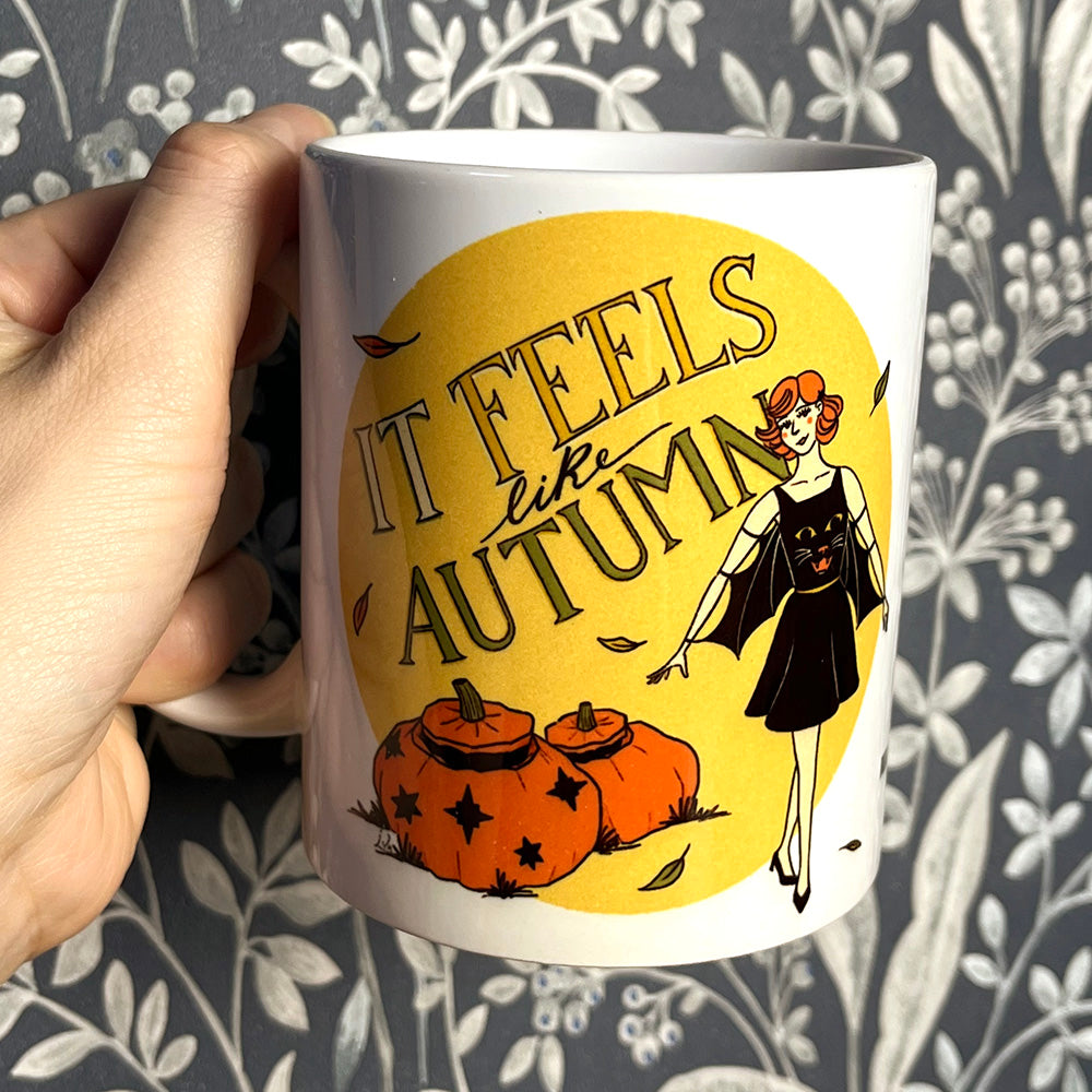 Tazza "It feels like Autumn", autunno, Halloween, cozy mug