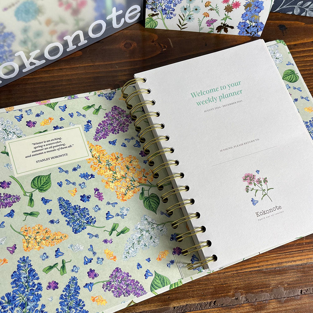 Agenda Seasonal Flowers 2024/2025 Weekly Planner 17 Mesi