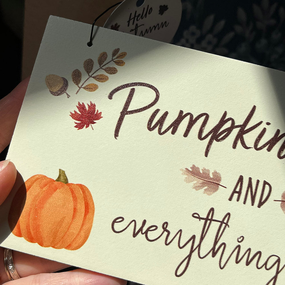 Cartello decorativo da appendere "Pumpkin Spice" autunno cottagecore