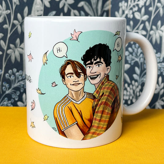 Tazza mug illustrata Nick & Charlie, Heartstopper, lgbtqia, pride