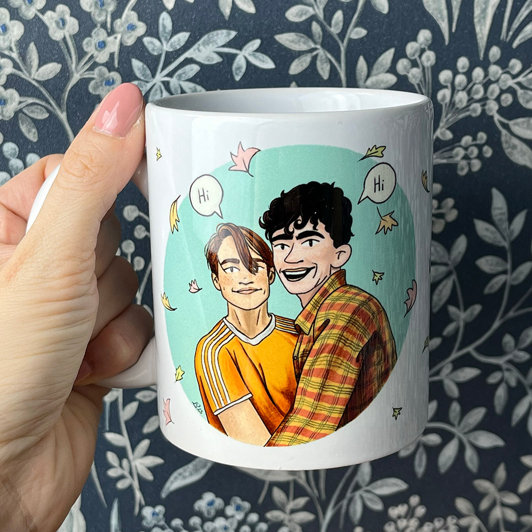 Tazza mug illustrata Nick & Charlie, Heartstopper, lgbtqia, pride