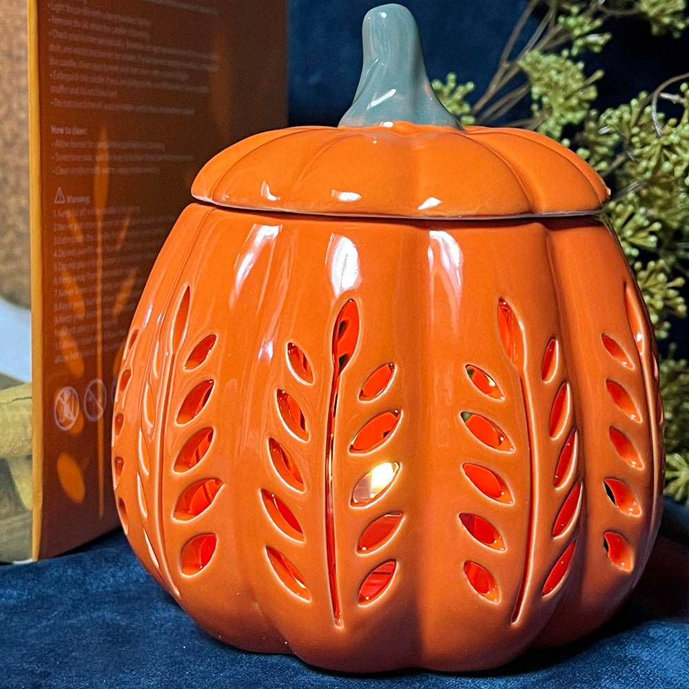 Lanterna brucia essenze "Pumpkin" in ceramica a forma di zucca