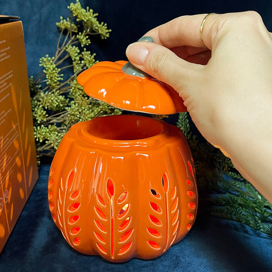 Lanterna brucia essenze "Pumpkin" in ceramica a forma di zucca