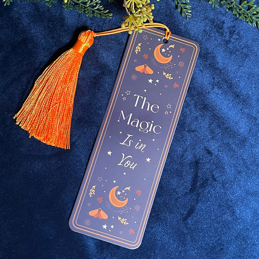 Segnalibro "The magic is in You", con nappina, disegni witchy
