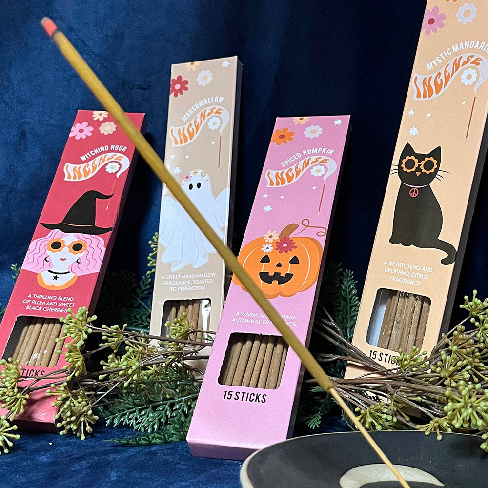 Set incensi stick "Spells Divine", 4 profumazioni, Halloween, witchy