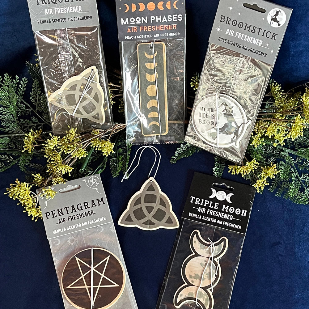 Profumo per auto witchy, pentacolo, strega, luna, triquetra