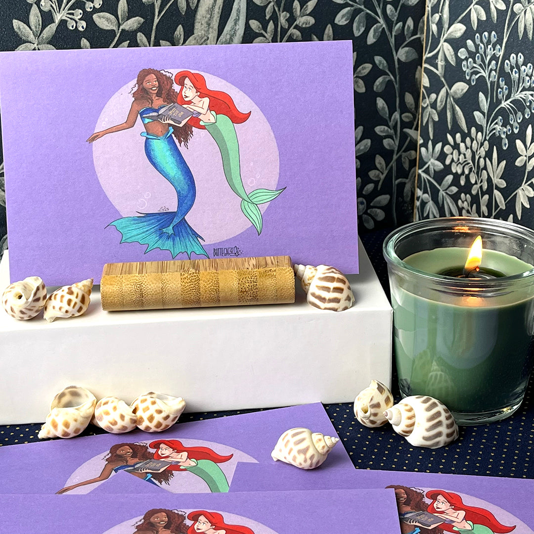 Cartolina Illustrazione, Ariel & Ariel, 10x15cm, sirenetta, sirena