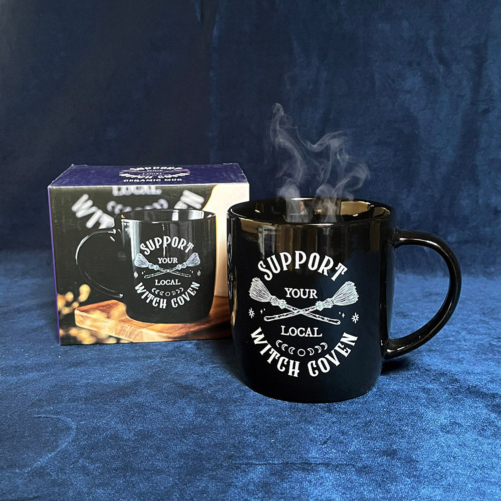 Tazza "Support your local witch coven" nera, witchy vibes