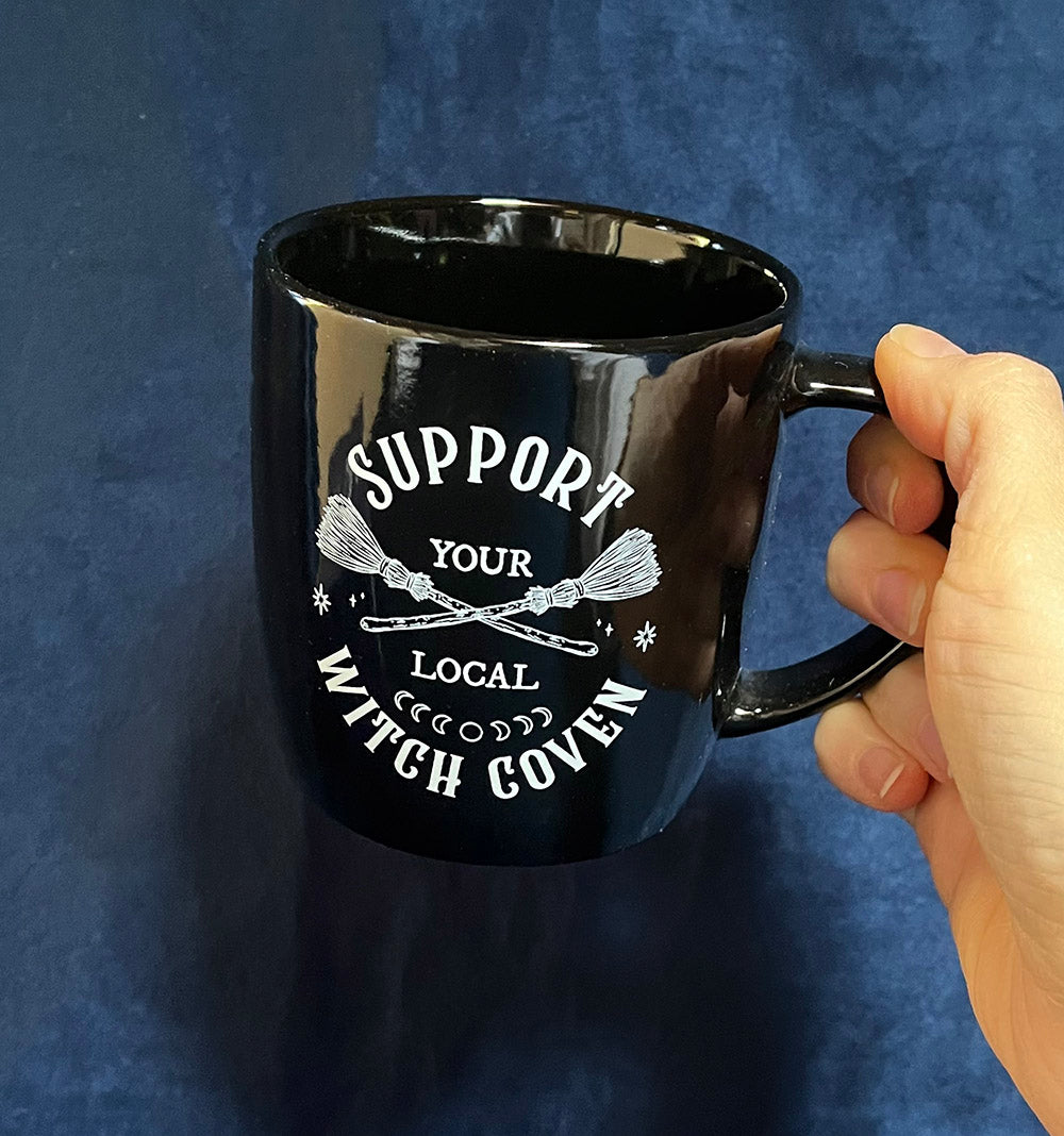 Tazza "Support your local witch coven" nera, witchy vibes