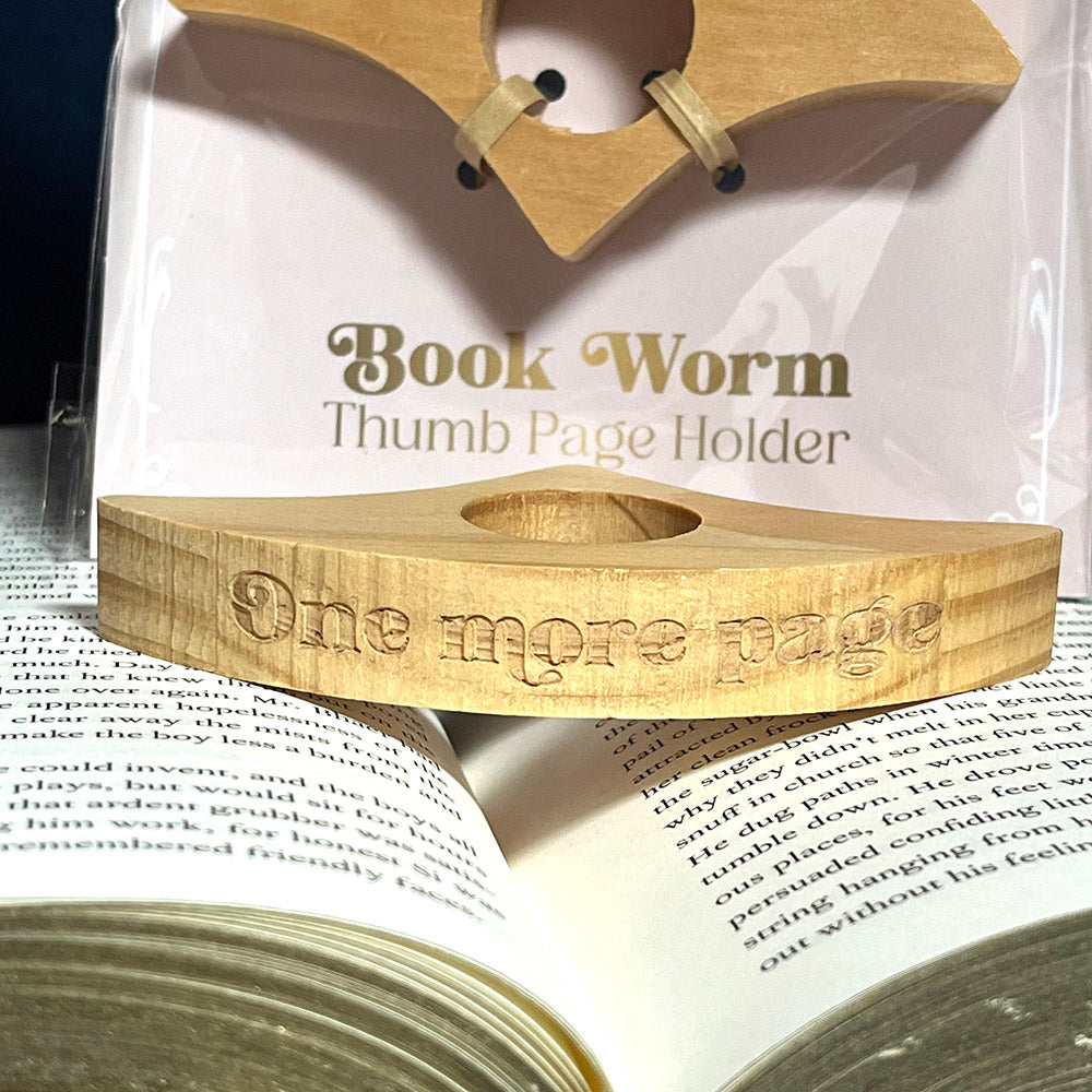 Segnalibro da pollice "Book Club" in legno, booklover, thumb page holder
