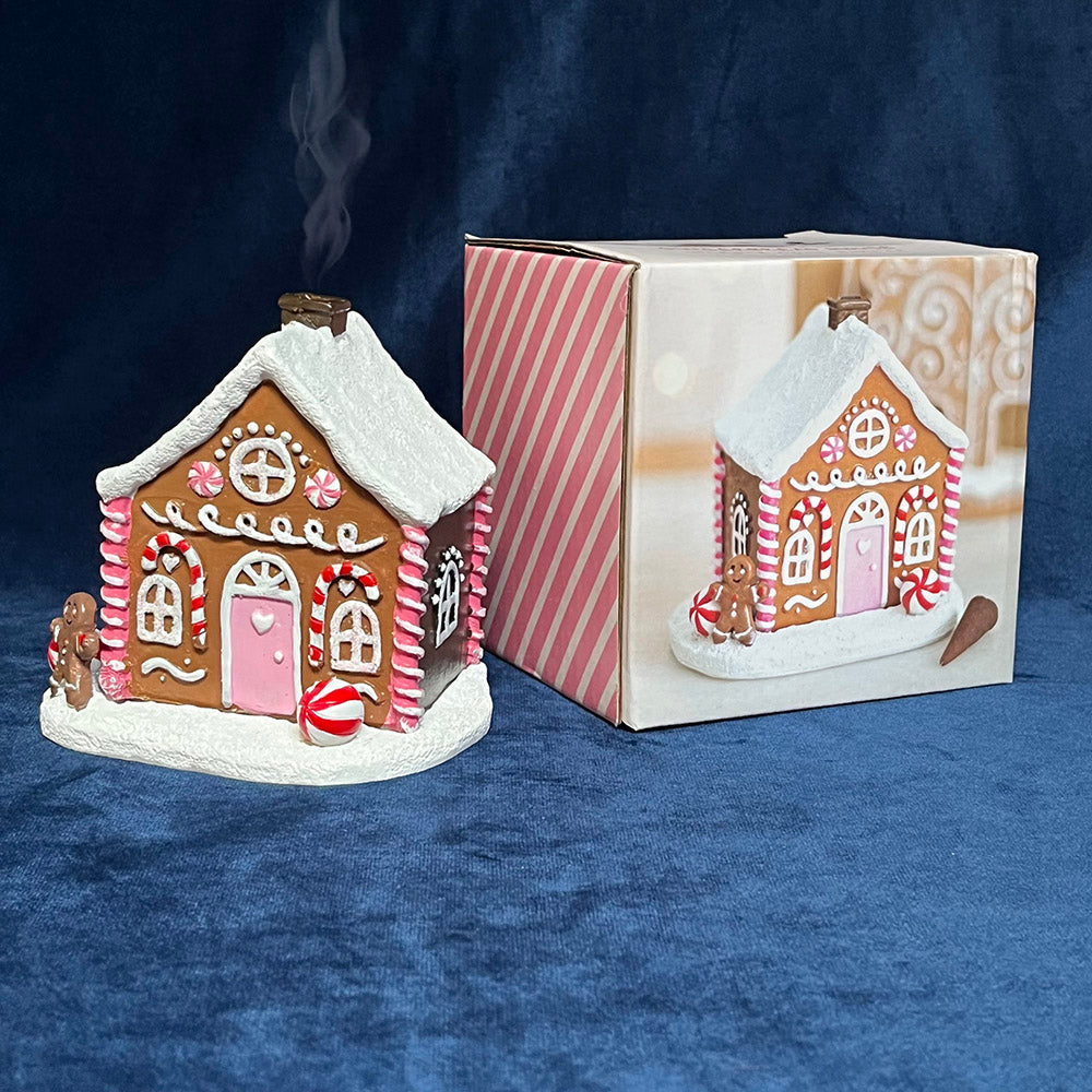 Gingerbread House Christmas, incense burner, cones, gingerbread house