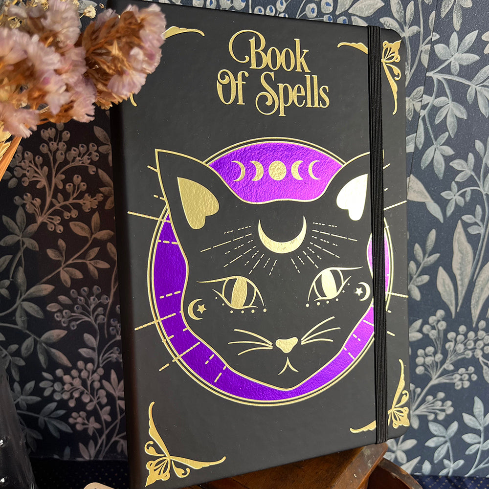 Quaderno "Book of Spells" gatto mistico, A5 a righe