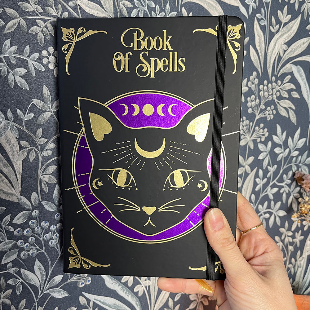 Quaderno "Book of Spells" gatto mistico, A5 a righe