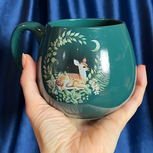 Tazza mug "Cerbiatto" verde bosco