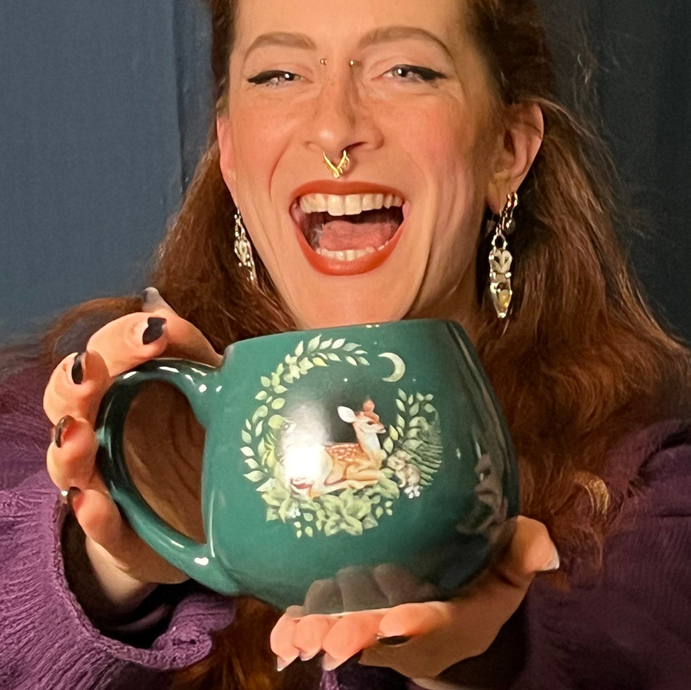 Tazza mug "Cerbiatto" verde bosco