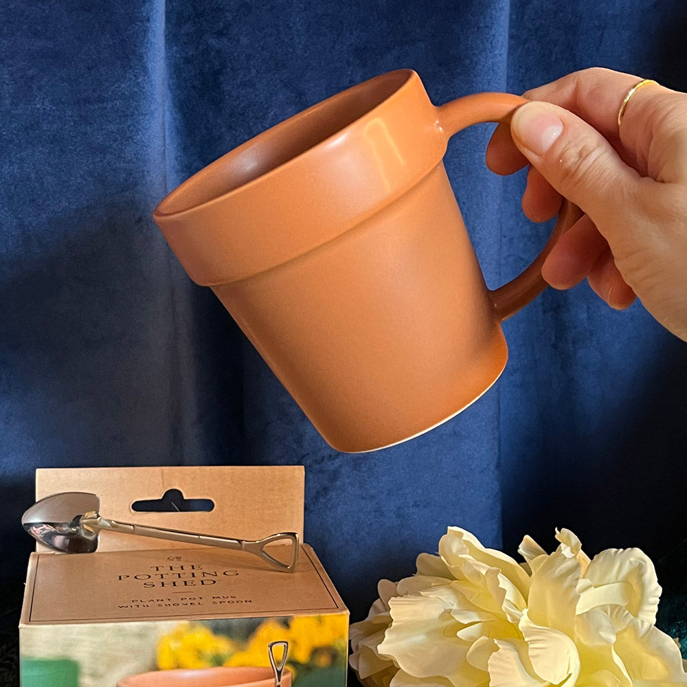 Tazza - vaso per piante con cucchiaino a forma di pala