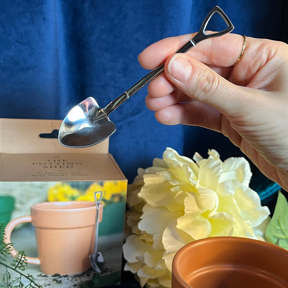 Tazza - vaso per piante con cucchiaino a forma di pala