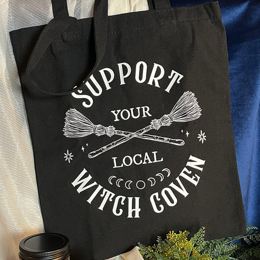 Tote bag "Support your Local Witch Coven" , borsa witchy