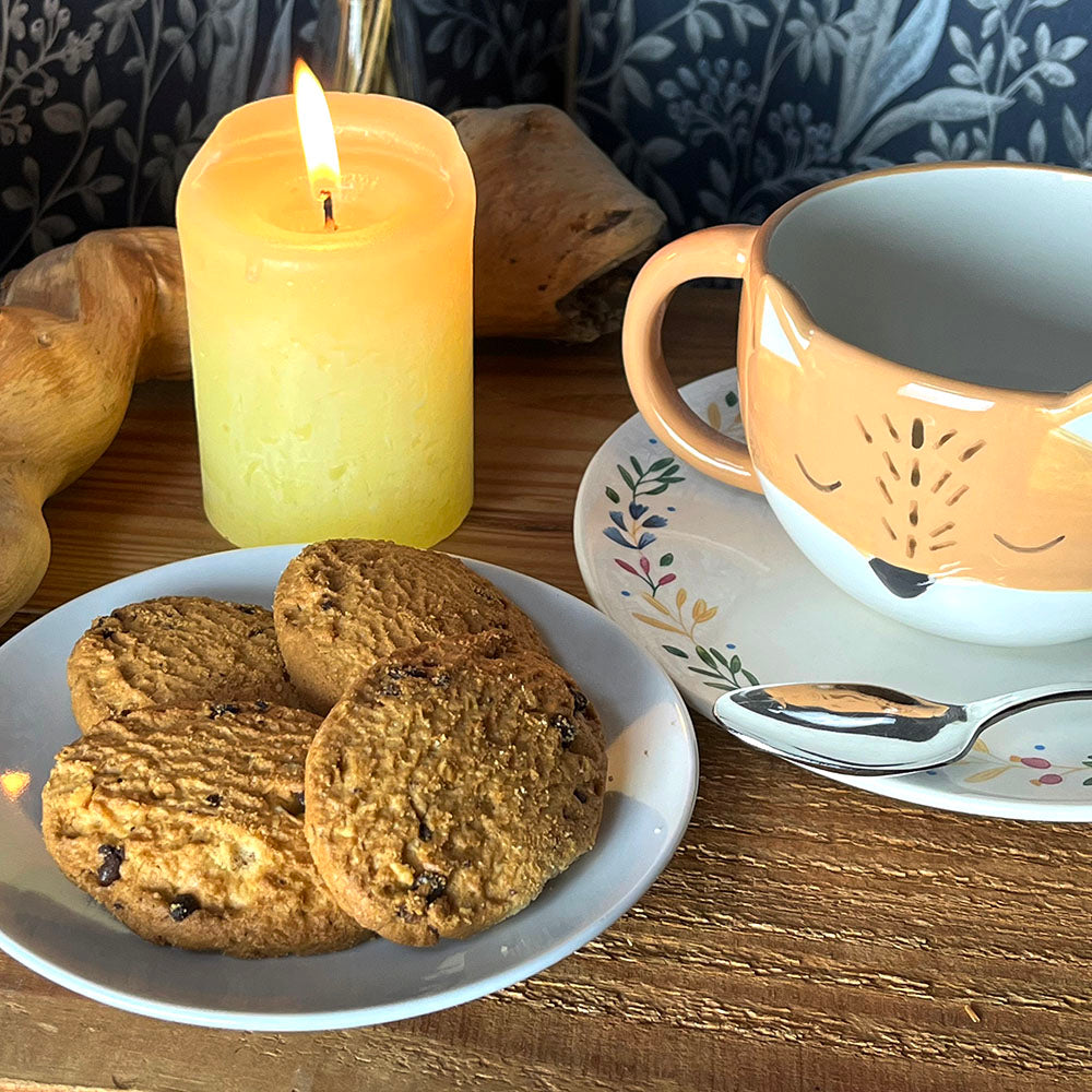 Tazza e piattino "Finley Fox", tea set, volpe e fiori