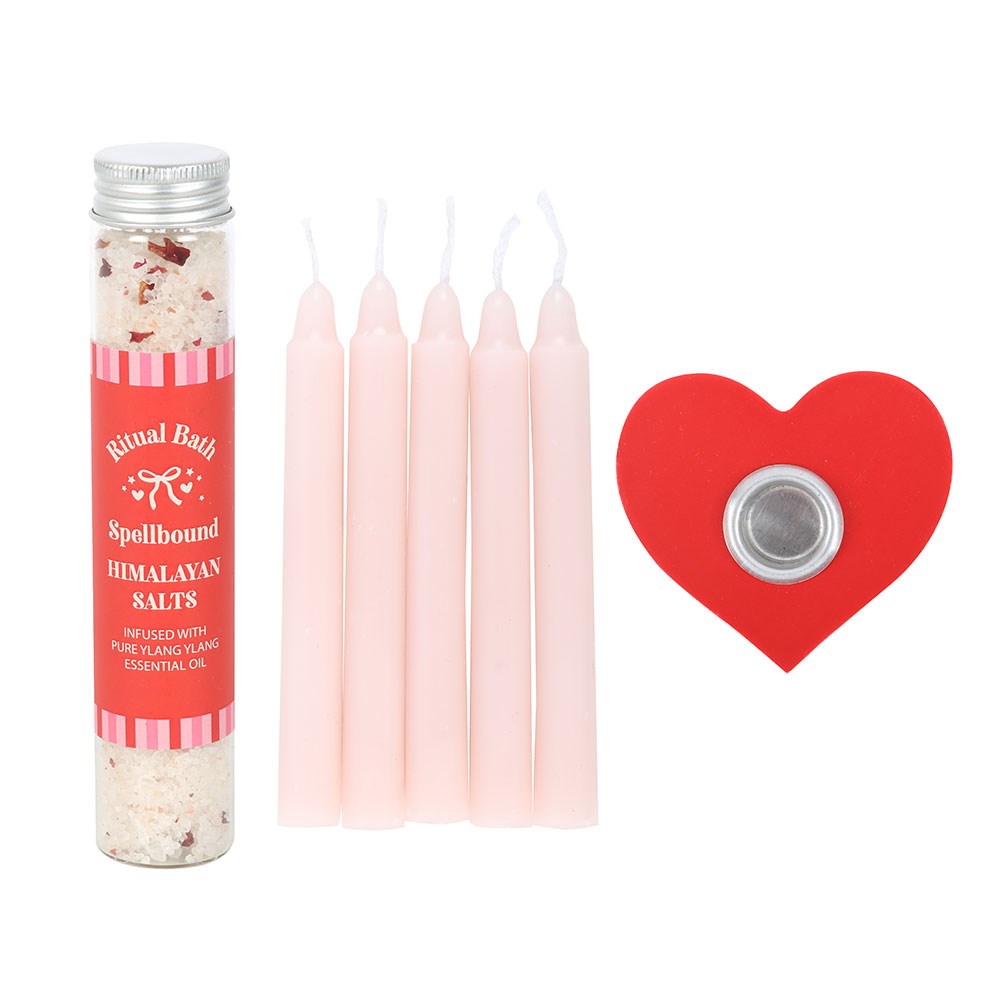 Kit da bagno "Self Love Club" sali profumati, candele e porta candela