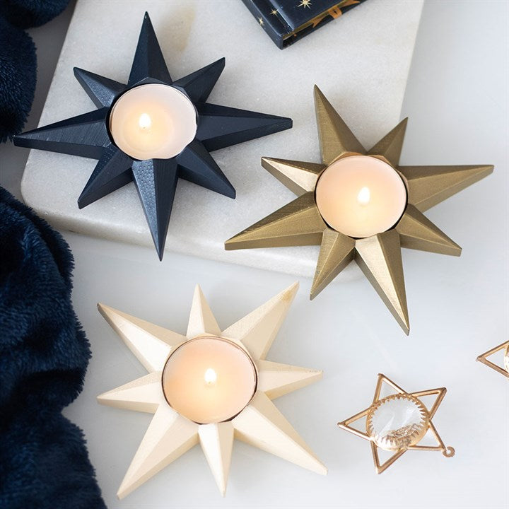 Porta candelina "Gold Star" a forma di stella dorata