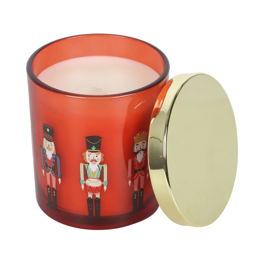Candela "Nutcracker", profumo spezie di Natale, design schiaccianoci
