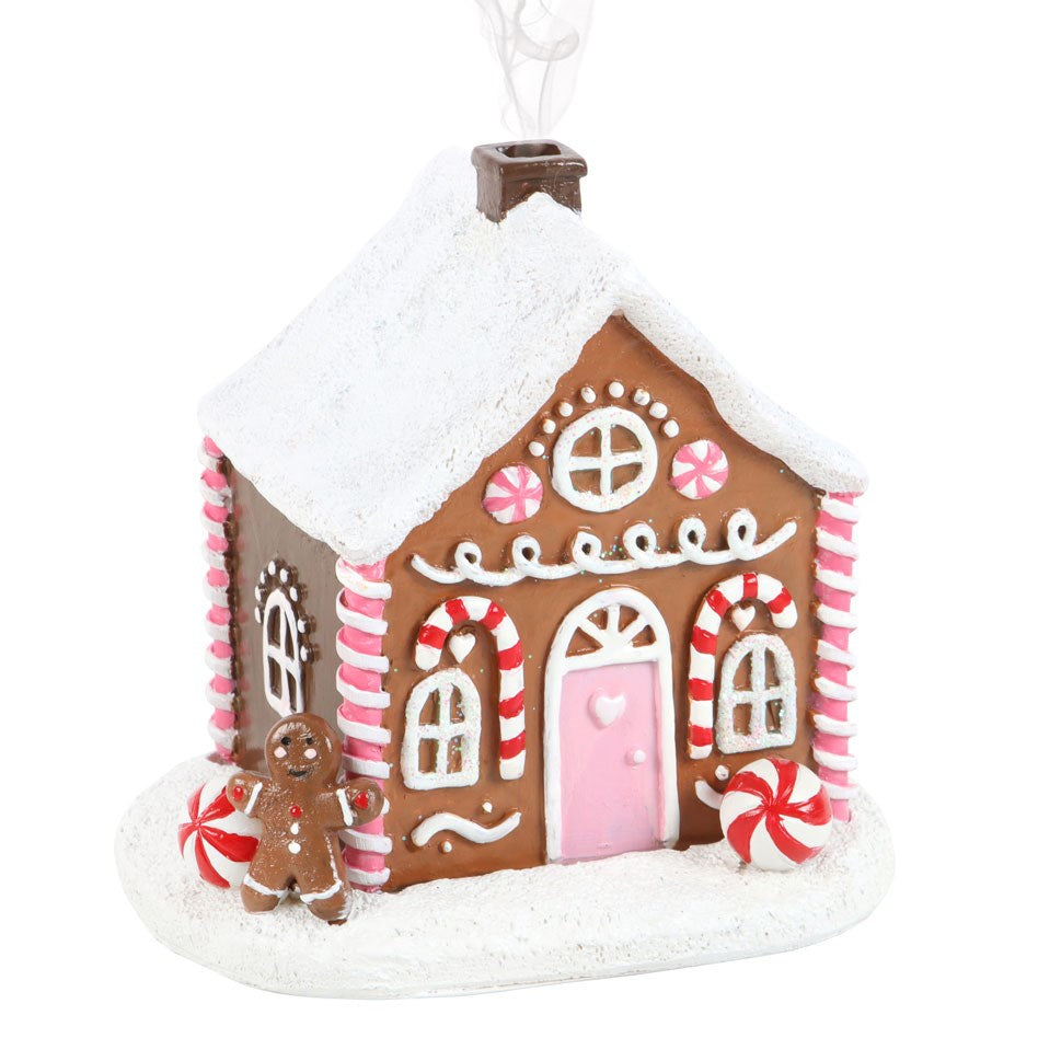 Casetta Pan di Zenzero Natale, brucia incenso, coni, gingerbread house