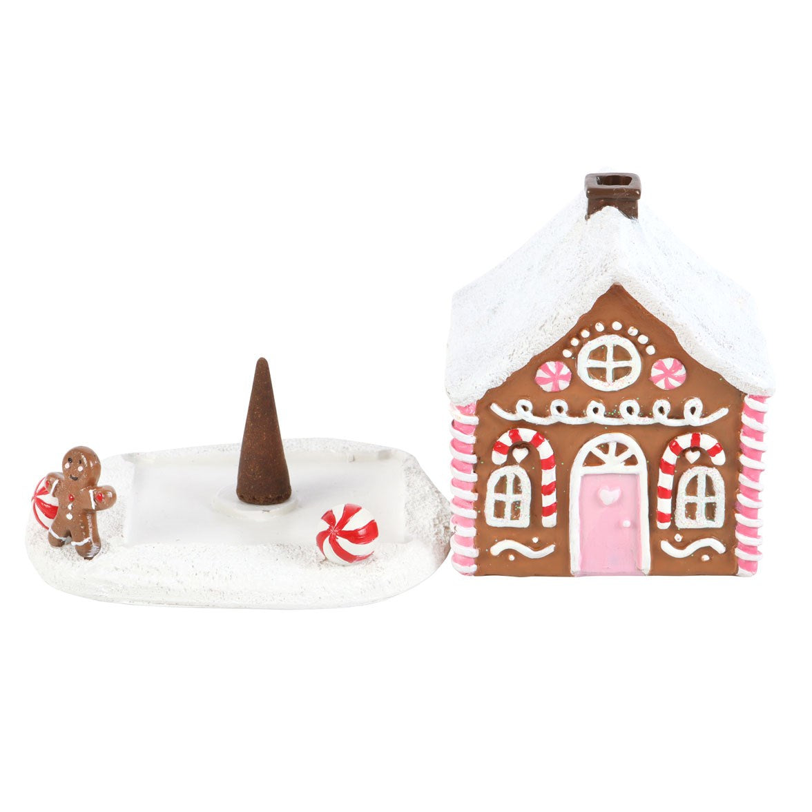 Casetta Pan di Zenzero Natale, brucia incenso, coni, gingerbread house