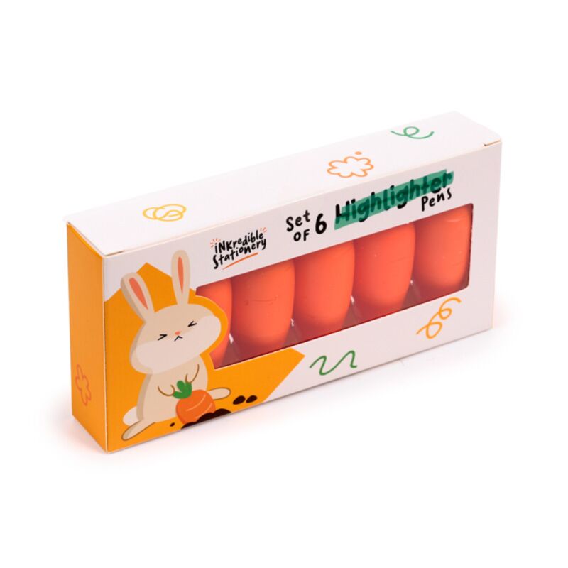 Set 6 evidenziatori a forma di carota, bullet journaling