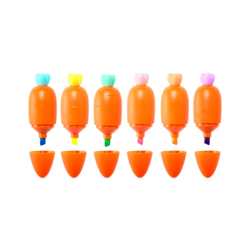 Set 6 evidenziatori a forma di carota, bullet journaling