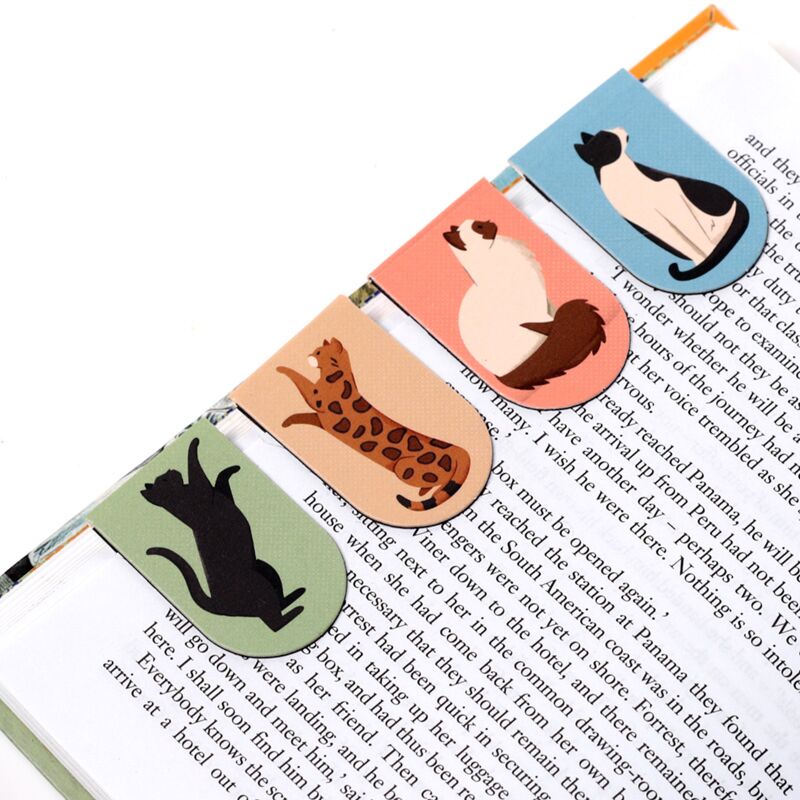 Segnalibri magnetici "Feline Fine" gatti, cat lovers, set da 4 pezzi